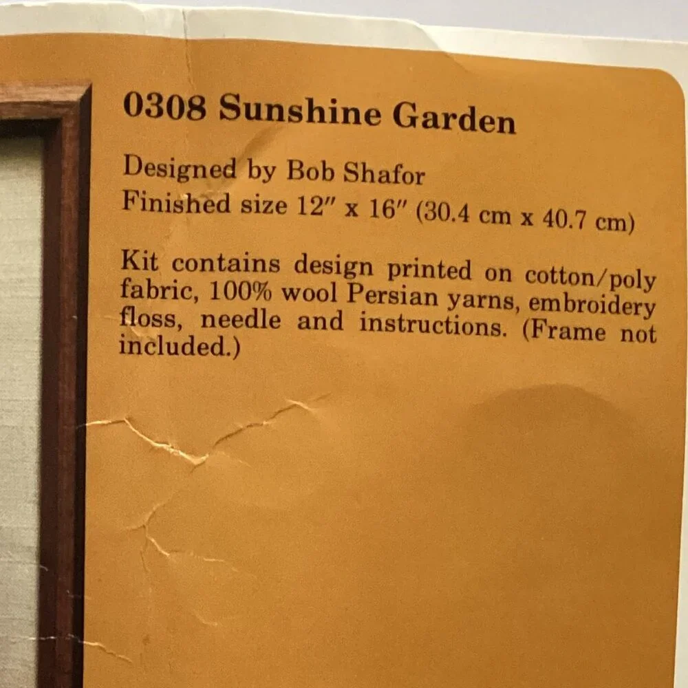 Vintage The Creative Circle #308 Embroidery Crewe Kit Floral Sunshine Garden - Picture 3 of 5